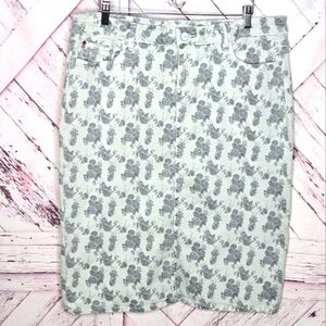 Slink Jeans Floral Roses Jean Skirt